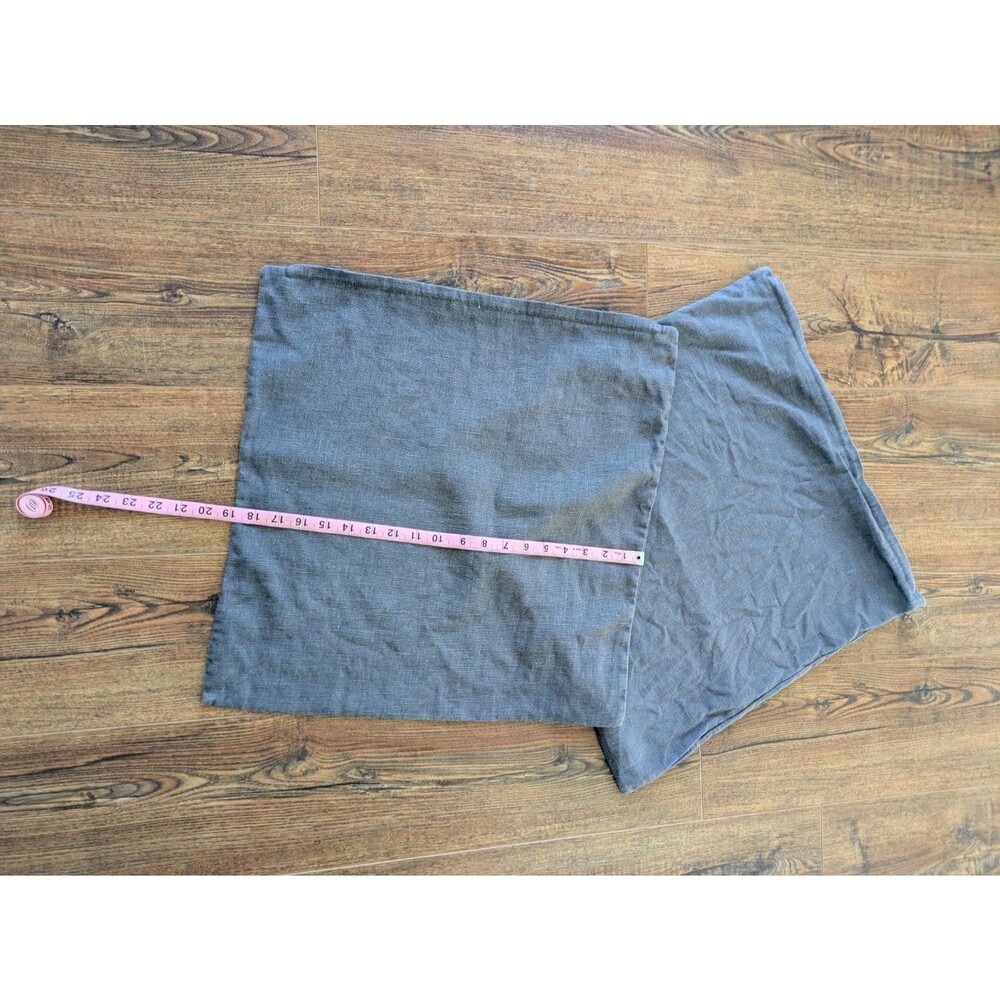 Ikea Aina Couch Sham Set 20 x 20 Inch Gray All Linen Pillow Cases - Picture 5 of 5